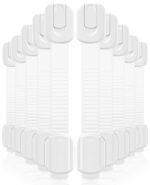 10 Pack Cabinet Locks Baby Proofing, Child Proof Cabinet Locks with 3M Adhesive - Easy Installation with Adjustable Straps, Multi-Purpose Child Safety Latches for Drawers Fridge Trash Cans Toilets