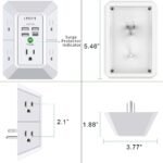 Wall Charger, Surge Protector, QINLIANF 5 Outlet Extender with 4 USB Charging Ports (4.8A Total) 3-Sided 1680J Power Strip Multi Plug Adapter Spaced for Home Travel Office (3U1C) - Image 3