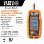 Klein Tools RT250 GFCI Outlet Tester with LCD Display, Electric Voltage Tester for Standard 3-Wire 120V Electrical Receptacles - Image 3