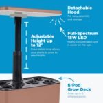 AeroGarden Harvest Lite in Mocha, Soil-Free Indoor Hydroponic Garden with LED Grow Light for Year-Round Gardening of up to 6 Herbs and Vegetables - Image 5