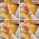 12 Sheets Henna Tattoo Stencil Kit for Hands, Indian Arabian Temporary Tattoo Template Self Adhesive Mehndi Stencil Stickers for Women Girls（8.2" x 4.7"） - Image 4