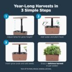 AeroGarden Harvest Lite in Mocha, Soil-Free Indoor Hydroponic Garden with LED Grow Light for Year-Round Gardening of up to 6 Herbs and Vegetables - Image 6