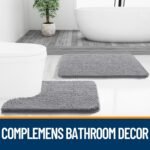 OLANLY Bathroom Rugs 30x20, Extra Soft Absorbent Chenille Bath Rugs, Rubber Backing Quick Dry, Machine Washable Bath Mats for Bathroom Floor, Tub and Shower, Home Decor Accessories, Grey - Image 3