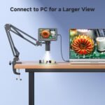 5" LCD Digital Microscope, 1000X Magnification Soldering Microscope for Electronics Repair, 1080P Video Camera with 8 Adjustable LED Lights, Type-C PC View, Flexible Stand - Image 3