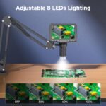 5" LCD Digital Microscope, 1000X Magnification Soldering Microscope for Electronics Repair, 1080P Video Camera with 8 Adjustable LED Lights, Type-C PC View, Flexible Stand - Image 6