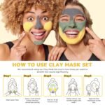 ANAI RUI 3 Pcs Face Mask Set - Turmeric Clay Mask - Green Tea Face Mask - Dead Sea Mud Mask for Oily Skin, Blackheads & Pores -Spa Gift Set Self Care for Women Teens(2.5 oz Each - Image 5