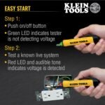 Klein Tools NCVT1P Voltage Tester, Non-Contact Low Voltage Tester Pen, 50V to 1000V AC, Audible and Flashing LED Alarms, Pocket Clip - Image 3