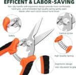 3 Pack Garden Pruning Shears, Stainless Steel Shears, Gardening Shears, Scissors, Garden Clippers, Pruning Snips, Pruning Shears for Gardening Tools - Image 3