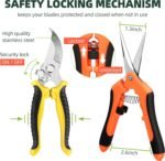 3 Pack Garden Pruning Shears, Stainless Steel Shears, Gardening Shears, Scissors, Garden Clippers, Pruning Snips, Pruning Shears for Gardening Tools - Image 4