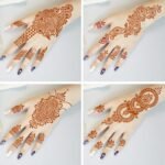 Reusable Henna Tattoo Stencils Kit, Mehendi Stencils for Hands Forearm Glitter Airbrush DIY Tattooing Template,9 Sheet Indian Temporary Tattoo Stickers for Women Girls（8.2" x 4.7"） - Image 3
