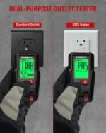 KAIWEETS GFCI Outlet Tester with LCD Display, 3-Prong Receptacle Wiring Detector, Voltage Socket Checker, Auto Hold, Electrical Diagnostic Tool for 120V AC Home Outlets - Image 3