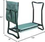 HomGarden Folding Garden Kneeler Seat Bench Stool w/Soft Kneeling Pad and Large Tool Pouch Foldable Gardener Stool - Image 3