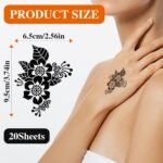 20 Sheets Temporary Tattoo Stencil Kit, Tattoo Templates for Real Tattoos Mehndi Stencils for Kids Teens Adults Body Paint - Image 3