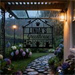 Personalized Greenhouse Garden Sign, Custom Metal Garden Name Plaque with Rustic Finish, Outdoor Yard Art for Plant Lovers, Unique Mothers Day & Gardener Gift for Patio Decor - Image 5