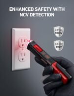 AstroAI VTS1000H Voltage Tester with Screwdriver, Non-Contact Electrical Tester, Dual Range AC 12V/70V-1000V, Live Wire Test, Wire Breakpoint Finder, Audible Alarm, LCD Percentage Display, Red - Image 3