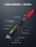 AstroAI VTS1000H Voltage Tester with Screwdriver, Non-Contact Electrical Tester, Dual Range AC 12V/70V-1000V, Live Wire Test, Wire Breakpoint Finder, Audible Alarm, LCD Percentage Display, Red - Image 5