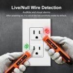 Voltage Tester, Non-Contact Voltage Detector, Electrical Tester, 3 Ranges AC 12V/48V/70V-1000V, Live/Null Wire Tester with Buzzer Alarm and Flashlight, Wire Breakpoint Finder - Orange - Image 3