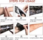 Henna Tattoo Stencils Kit, 18Temporary Tattoo Stenci Indian Mehndi Designs for Hands, Traditional Body Art - Image 6