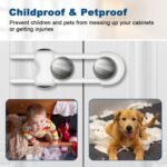 Cabinet Locks for Babies,Child Proof Cabinet Locks,4 Pack U-Shaped Baby Proofing Cabinets,Child Locks for Cabinets and Drawers,Child Safety Cabinet Locks with Adjustable(White) - Image 5