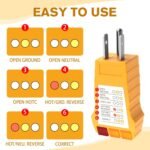 Outlet Tester for Standard North American AC – Socket Tester for GFCI, Open Ground, Open Neutral, Open Hot, Hot/Ground Reverse, Hot/Neutral Reverse, and Correct Wiring Testing - Image 4