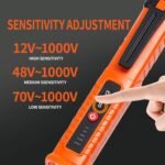 2 Pack Non-Contact Voltage Detector, Voltage Tester Electrical Tester, AC 12V/48V/70V-1000V, Wire Tester with Buzzer Alarm and Flashlight, Wire Breakpoint Finder, Orange & Red - Image 4