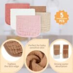 Muslin Burp Cloths 100% Cotton Baby Burp Cloths Soft, Absorbent 10x20 inches for Girls and Boys Baby Essentials - Image 3