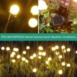 Solar Lights Outdoor Waterproof 4 Pack of 32 LEDs Garden Patio Firefly Decoration Unique Gifts Women Grandparents - Image 4