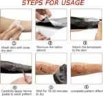 Henna Stencils 9 Sheet Henna Tattoo Kit, Reusable Henna Stickers for Hand Forearm Indian Arabian Self Adhesive Tattoo Templates - Image 4