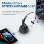 Bluetooth Headset, Wireless Headphone with AI Noise-Canceling Microphone On Ear Wireless Headset with USB Dongle for Computer Office - Image 3