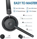 Bluetooth Headset, Wireless Headphone with AI Noise-Canceling Microphone On Ear Wireless Headset with USB Dongle for Computer Office - Image 5