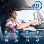 Bluetooth Headset, Wireless Headphone with AI Noise-Canceling Microphone On Ear Wireless Headset with USB Dongle for Computer Office - Image 7