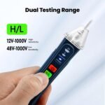 Voltage Tester, Non Contact Voltage Detector, Circuit Tester Dual Range Voltage Sniffer 12V-1000V/48V-1000V, Live Wire Tester with Alarm and Flashlight, Electrical Tester with LCD Display - Image 4