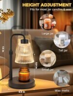 Candle Warmer Lamp with Timer Dimmable, Birthday Gifts for Women Mom, House Warming Gifts New Home Decor, Wax Melt Warmer for Jar Candles with 2 Bulbs - Image 4