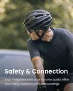 SHOKZ OpenRun Bone Conduction Headphones,Open-Ear Bluetooth Wireless Sport Headphones for Running & Workout,Sweat Resistant, Long 8H Playtime,Mic,Hair Band-Standard-Black - Image 3