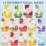 14 Pack Sheet Face Masks Skincare, Hydrating Face Masks Suitable for Dry Skin, Bulk Facial Mask Set for Women Skin Care, Face Mask Gifts Set for Face Spa - Image 3