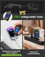 HUEPAR 2-in-1 NCV GFCI Outlet Tester, Electrical Circuit Tracer Voltage Testers with LCD Display for Standard 3-Wire 30-150V AC Electrical Outlet Test- SK3001 - Image 3