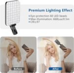 ALTSON 60 LED Portable Selfie Light Video Conference Lighting with Clip & Camera Tripod Adapter Rechargeable 2200mAh CRI 97+, 3 Light Modes for Phone iPhone Webcam Laptop Photo Makeup - Image 4