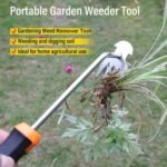 Weed Remover Tool,Portable Garden Weeder Tool,New Gardening Weeding Tools,for Garden Hand Tools for Vegetable Gardening Backyard Farm Planting & Uprooting Weeding Tool (Rubber Handle) - Image 4
