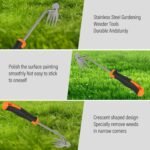 Weed Remover Tool,Portable Garden Weeder Tool,New Gardening Weeding Tools,for Garden Hand Tools for Vegetable Gardening Backyard Farm Planting & Uprooting Weeding Tool (Rubber Handle) - Image 6