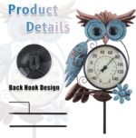MUMTOP Outdoor Thermometer, 42 Inch Metal Owl Garden Stake Outside Wall Thermometer for Patio, Yard and Garden - Image 3