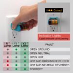 allsun GFCI Electrical Outlet Receptacle Tester,Circuit Tester,GFCI Detect Faulty Wiring Status Socket Checker,Standard 95-125 VAC, 3-Wire Light Improper Wiring Indicator(EM9805) - Image 3