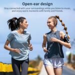 Open Ear Headphones, Bluetooth Headphones 5.3 Sports with Smart Digital Display, 36H Playtime, IP54 Waterproof, Wireless Earbuds Lightweight Design Fit Cycling, Running, Workout (Black) - Image 3