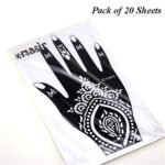 XMASIR Henna Tattoo Stencil Kit/Temporary Tattoo Template Set of 20 Sheets, Indian Arabian Tattoo Stickers Mehndi Stencils for Hand Body Art - Image 4