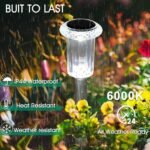 Solar Outdoor Lights, 10 Pack Waterproof Stainless Steel Solar Stake Lights for Pathway Garden Yard Path Walkway Driveway Lawn Patio Outside Decor, Cool White - Image 3