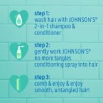 Johnson's Kids No More Tangles 2-in-1 Detangling Shampoo & Conditioner for Kids & Toddlers, Gentle & No More Tears, Hypoallergenic & Free of Parabens, Sulfates & Dyes, 20.3 fl. oz - Image 4