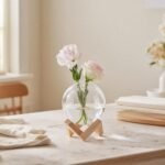 Ball-Shaped Plant Propagation Station with Wooden Stand -Glass Plant Terrarium for Home Office Kitchen Garden Decor, Plant Cuttings & Hydroponics – 3.9", Clear - Image 5