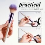 BS-MALL Makeup Brush Set 18 Pcs Premium Synthetic Foundation Powder Concealers Eye shadows Blush Makeup Brushes with black case - Image 5