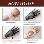 24 Sheets Henna Tattoo Stencils Kit for Hand, Indian Arabian Temporary Tattoo Template Mehndi Stencil Stickers - Image 6