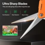 VIVOSUN 6.5 Inch Gardening Scissors Hand Pruner Pruning Shear with Straight Stainless Steel Blades Orange 1-Pack - Image 6