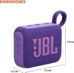 JBL Go 4 - Ultra-Portable, Waterproof and Dustproof Bluetooth Speaker, Big JBL Pro Sound with Punchy bass, 7-Hour Built-in Battery, Made in Part with Recycled Materials (Purple) - Image 3